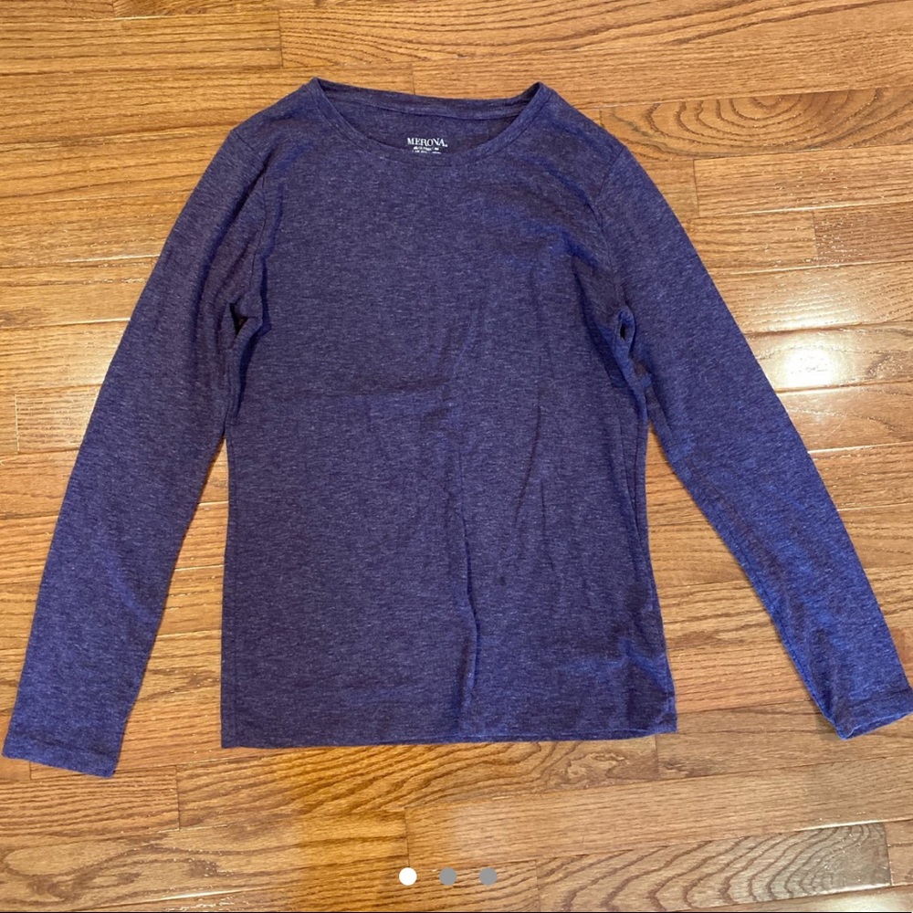 purple long sleeve shirt